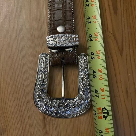 Blazin Roxx Brown Western Belt with Rhinestones and Crystals EUC - Picture 8 of 9